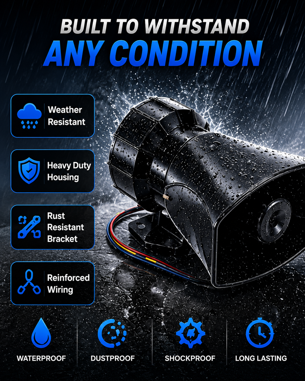 12V PA Hooter Speaker System – Powerful Sound, Built for the Road