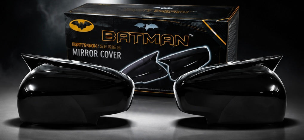 Revv Batman Style Gloss Black Car Side Mirror Covers – Sporty Premium Design, Set of 2