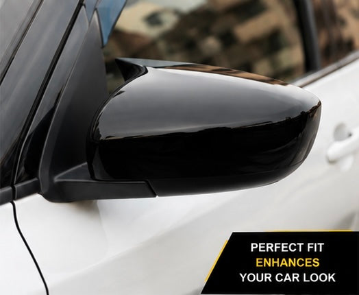 Revv Batman Style Gloss Black Car Side Mirror Covers – Sporty Premium Design, Set of 2